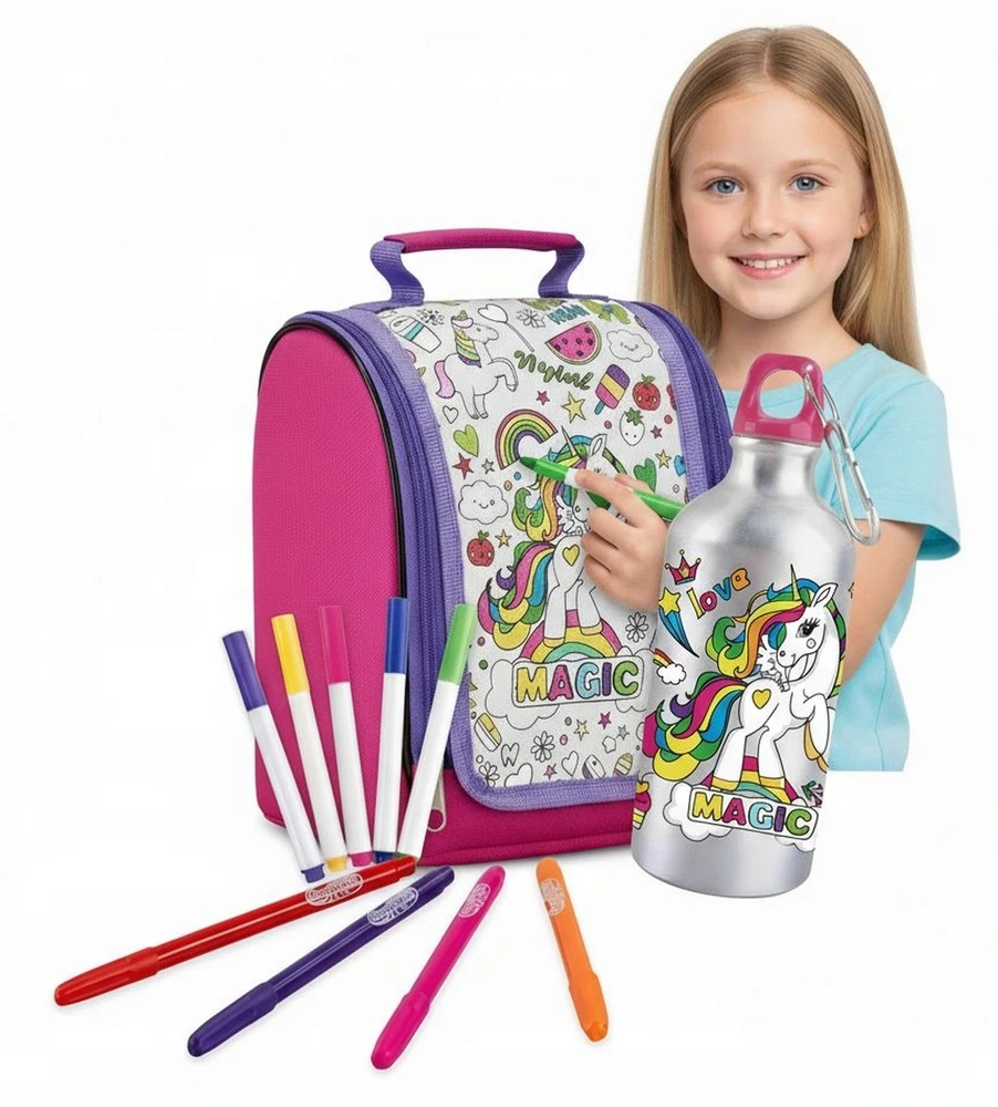 Sferazabawek Kuprinės krepšys Dažymo buteliukas 2in1 Unicorn PENS CREATIVE SET