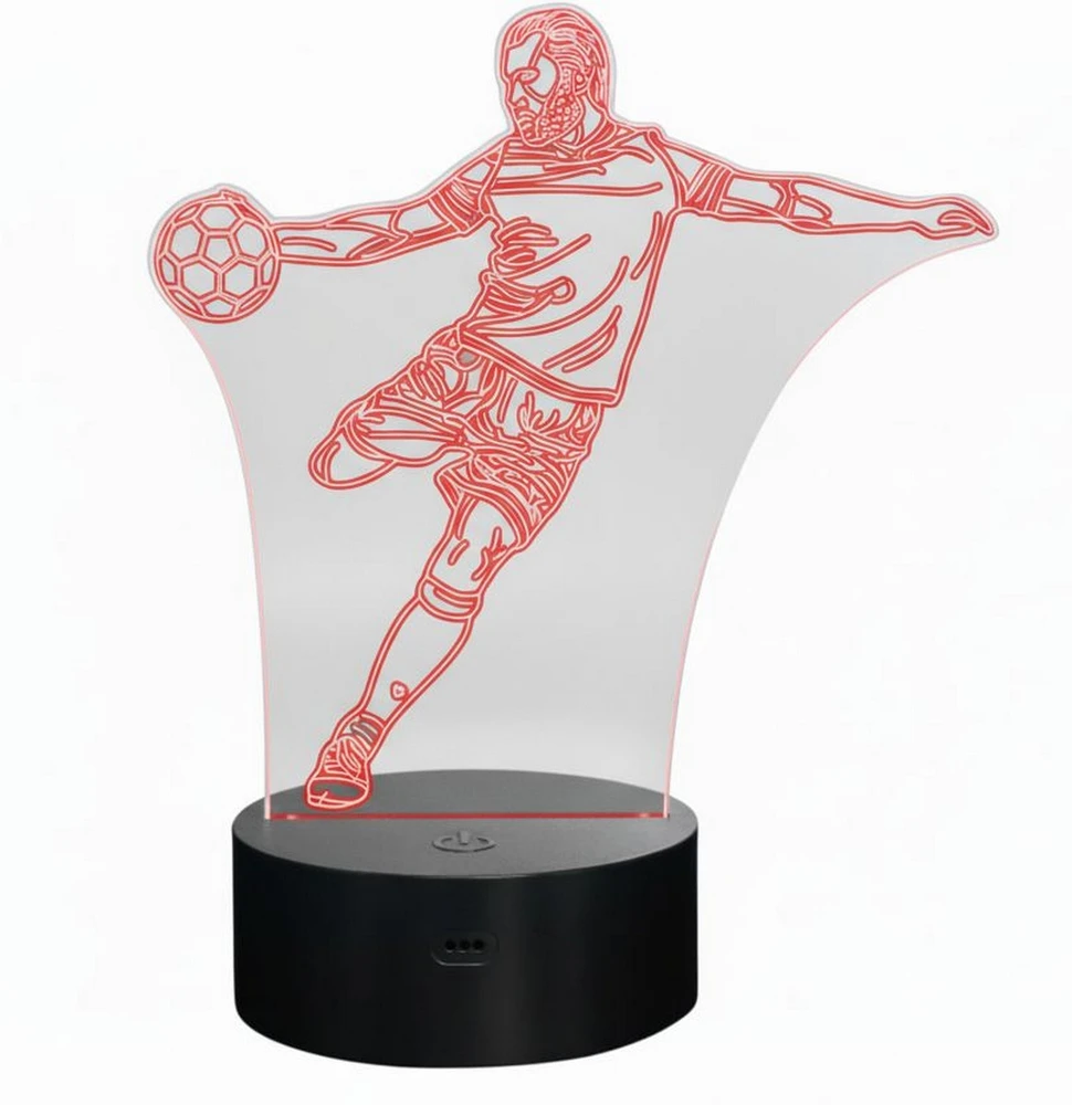 Sferazabawek Lampka Nocna 3D LED PIŁKARZ Rumbigo Pilot 16 Kolorów USB Prezent dla Chłopc