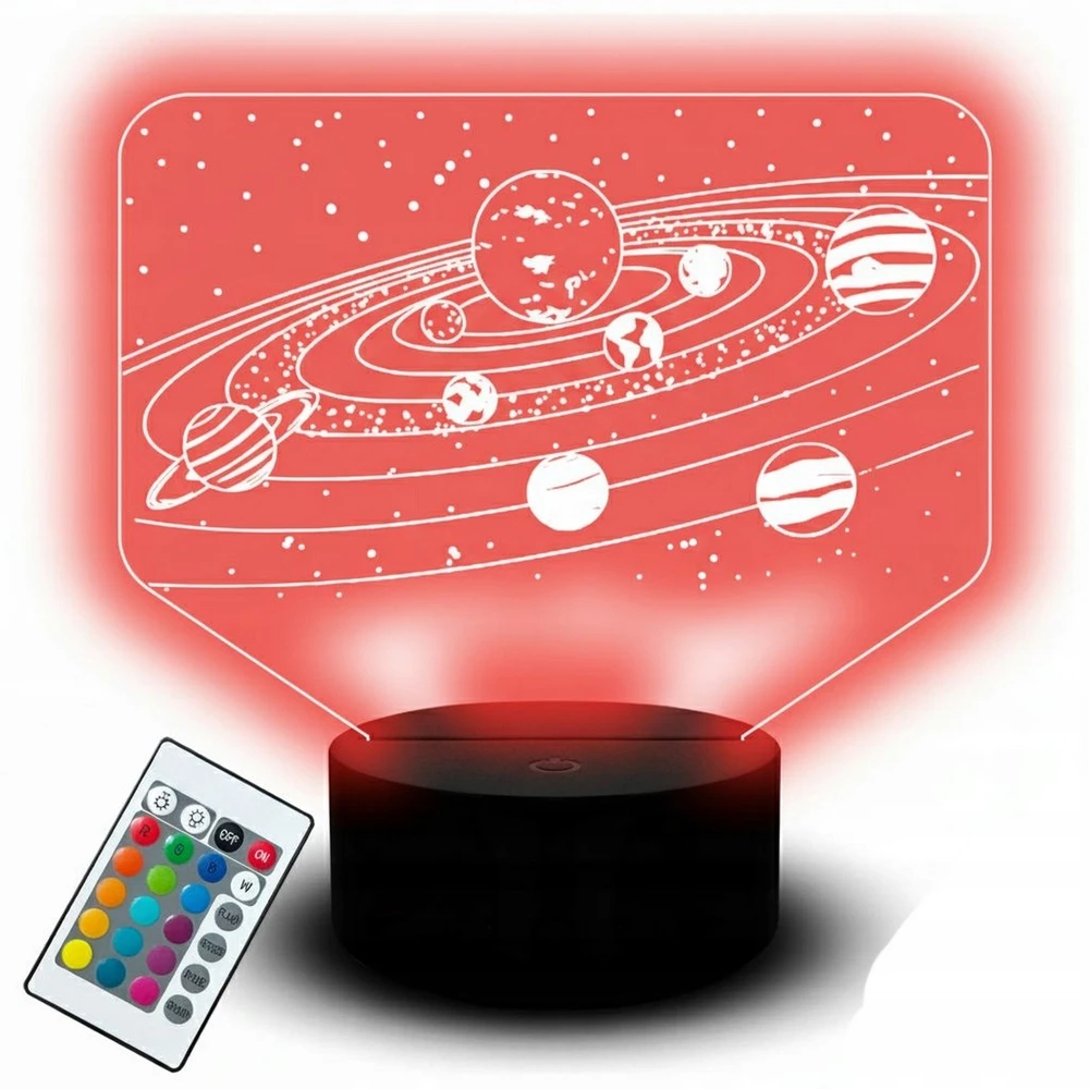 Sferazabawek Lampka Nocna 3D UKŁAD SŁONECZNY Planety Kosmos PREZENT dChłopca Pultas