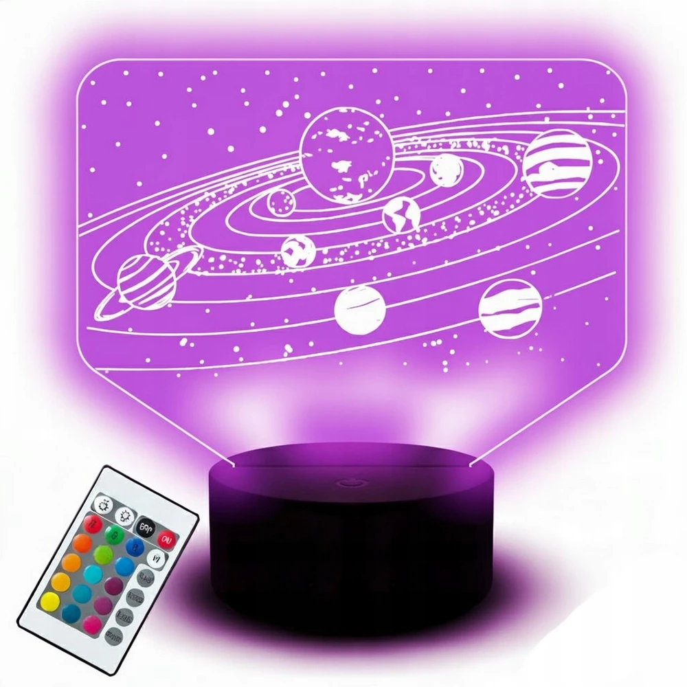 Sferazabawek Lampka Nocna 3D UKŁAD SŁONECZNY Planety Kosmos PREZENT dChłopca Pultas
