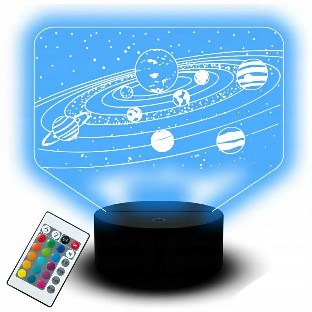 Sferazabawek Lampka Nocna 3D UKŁAD SŁONECZNY Planety Kosmos PREZENT dChłopca Pultas
