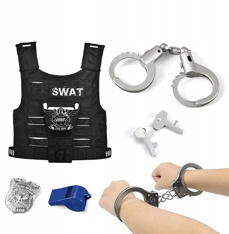 Sferazabawek MAŽAS POLICININKAS RINKINYS LIEMENĖS BINOKULIAI ANTRANKIAI GINKLŲ PRIEDŲ IŠMETIMAS