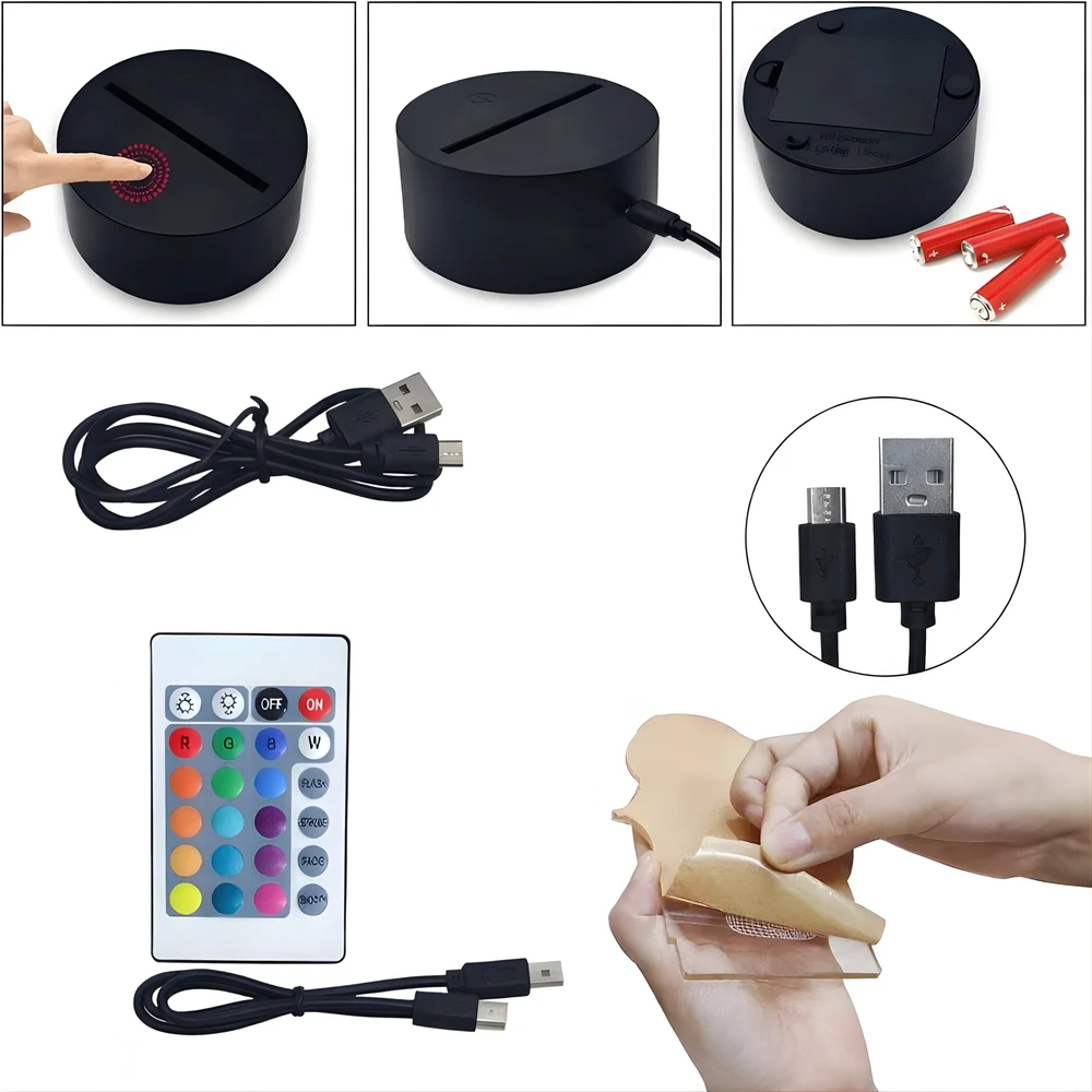 Sferazabawek Naktinė lempa 3D KOŃ LED ILUZJA PREZENT DLA DZIECI USB BATERIE + Pultas Sfera