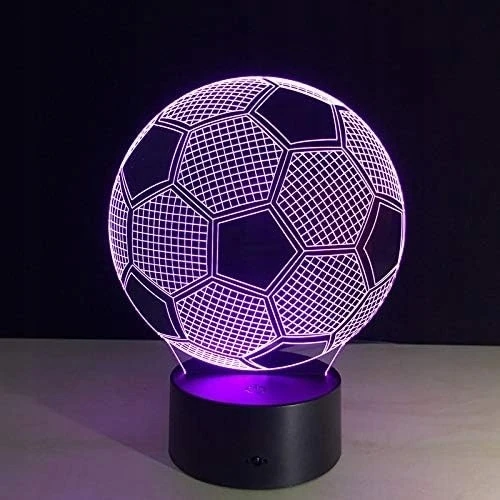 Sferazabawek Naktinė lempa PODŚWIETLANA 3D LED PIŁKA NOŻNA KABELIS USB + Pultas