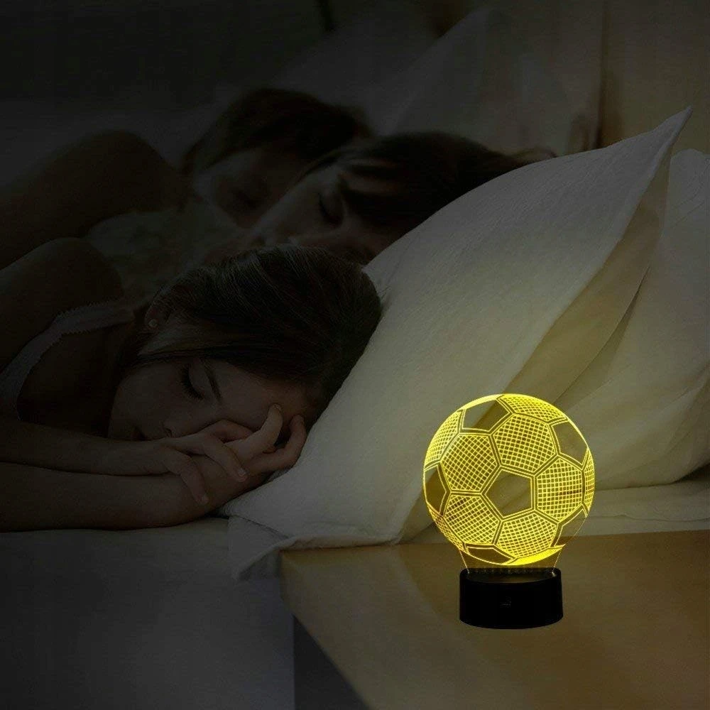 Sferazabawek Naktinė lempa PODŚWIETLANA 3D LED PIŁKA NOŻNA KABELIS USB + Pultas