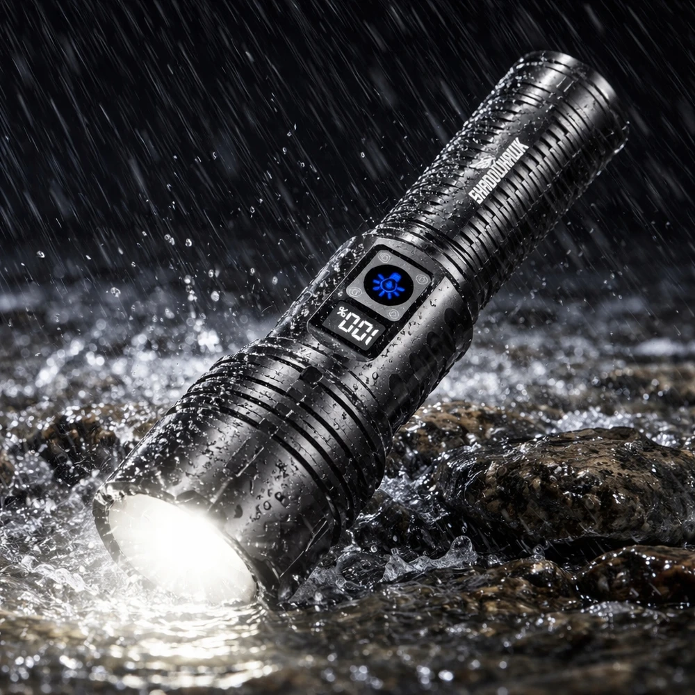 Shadowhawk LED TAKTINIS PAKRAUJAMAS BLYKŠČIUS USB-C IP67 XHM77.2 30000lm PRO POWERFUL