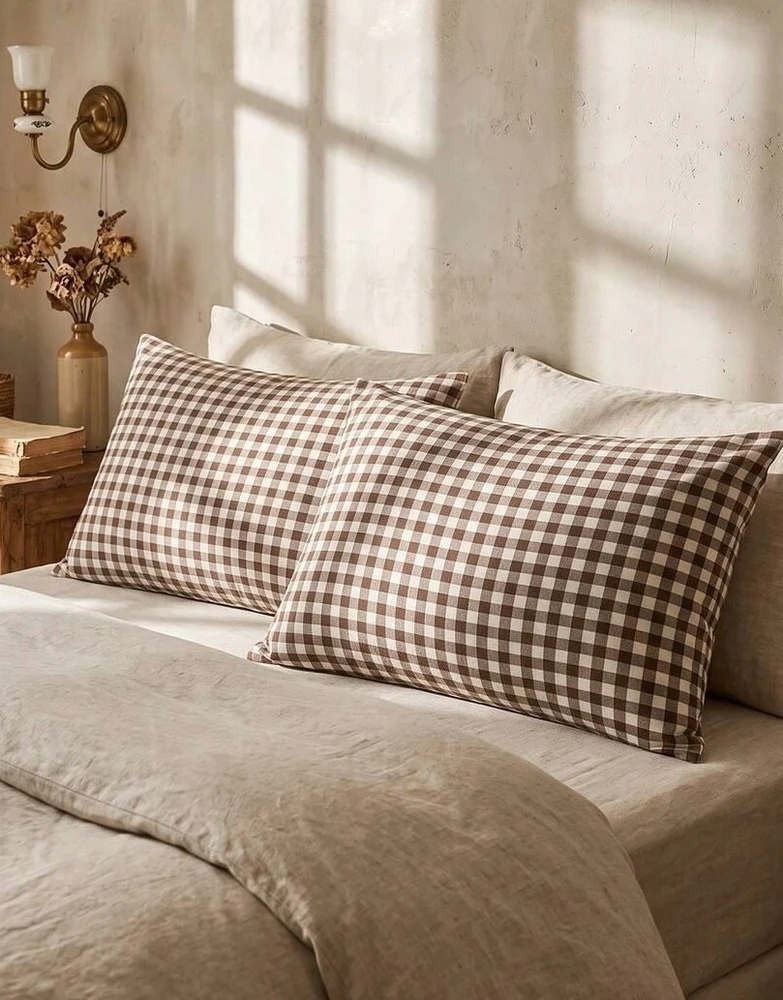 SHEIN POSZEWKA NA PODUSZKĘ WZÓR KRATKA S07__50X75CM
