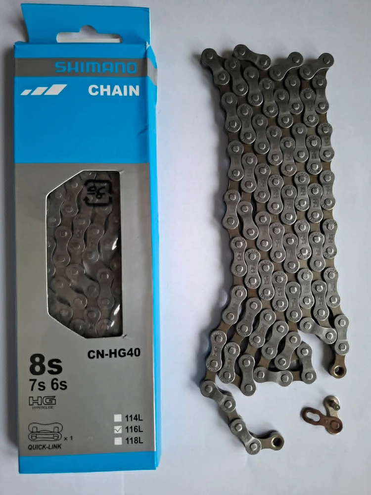 Shimano CN-HG40 8S dviračio grandinė 6/ 7/ 8 eilės 116 grandžių