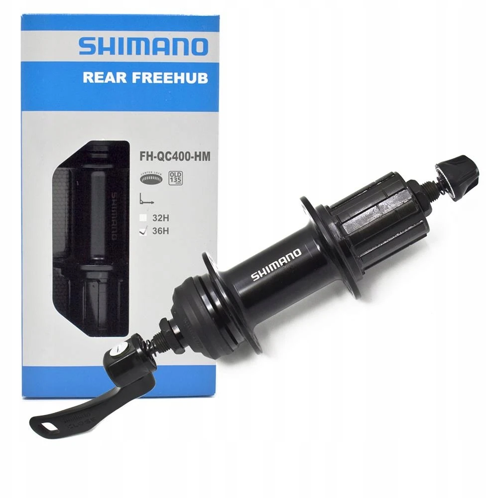 Galinė įvorė Shimano CUES FH-QC400 135mm QR Disc C-Lock 8/9/10/11-speed-36H