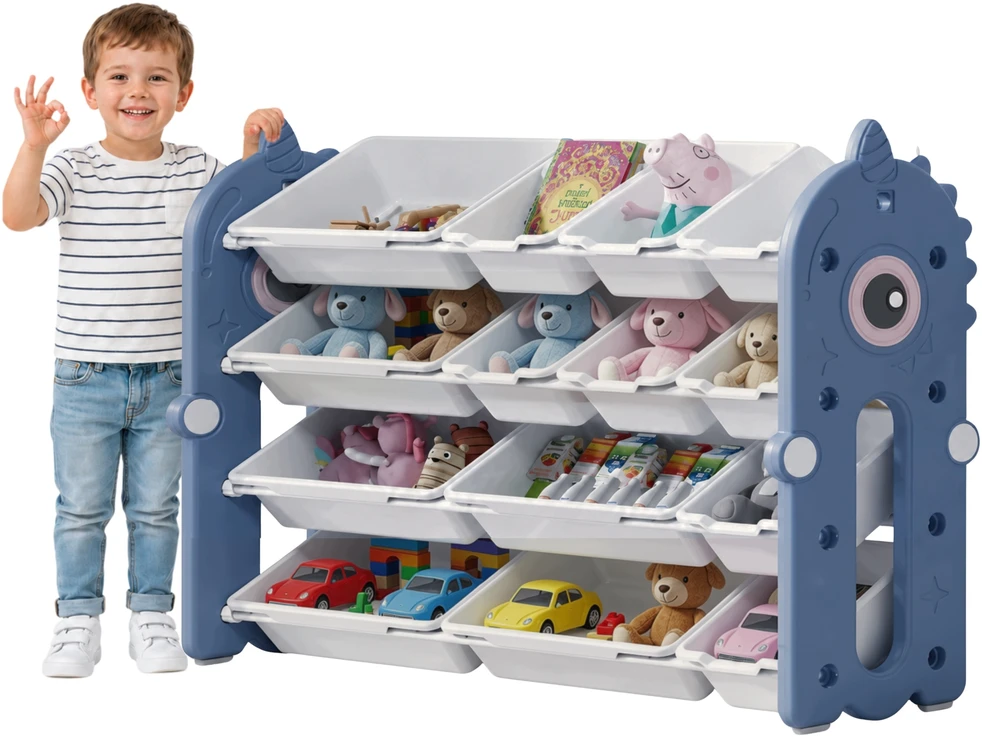 Shopek REGAŁ POJEMNIK ORGANIZER SZAFKA PÓŁKA NA ZABAWKI KSIĄŻKI DLA DZIECI 105cm