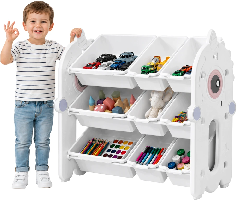 Shopek REGAŁ POJEMNIK ORGANIZER SZAFKA PÓŁKA NA ZABAWKI KSIĄŻKI DLA DZIECI 84cm