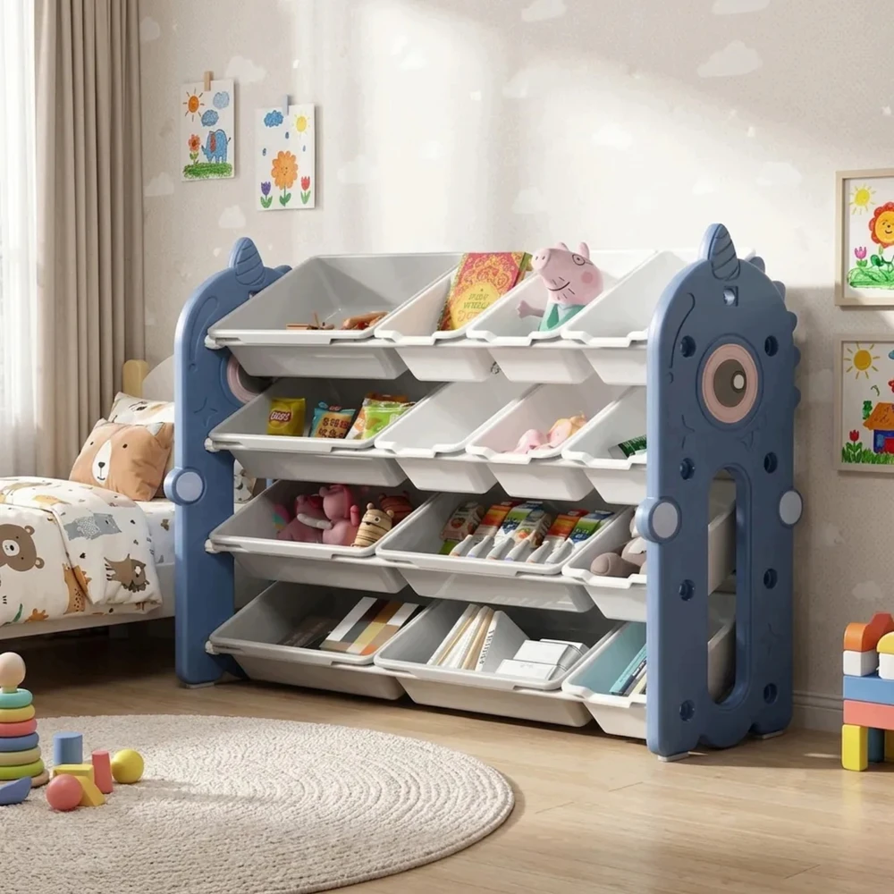 Shopek REGAŁ POJEMNIK ORGANIZER SZAFKA PÓŁKA NA ZABAWKI KSIĄŻKI DLA DZIECI 105cm