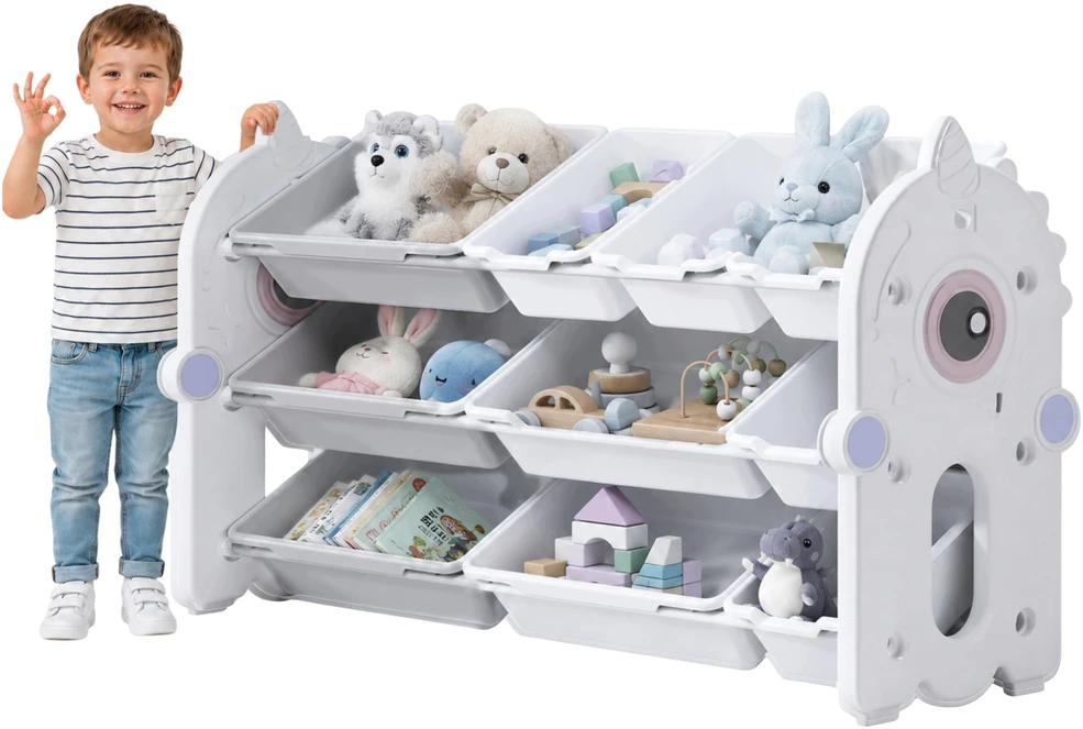 Shopek REGAŁ POJEMNIK ORGANIZER SZAFKA PÓŁKA NA ZABAWKI KSIĄŻKI DLA DZIECI 105cm