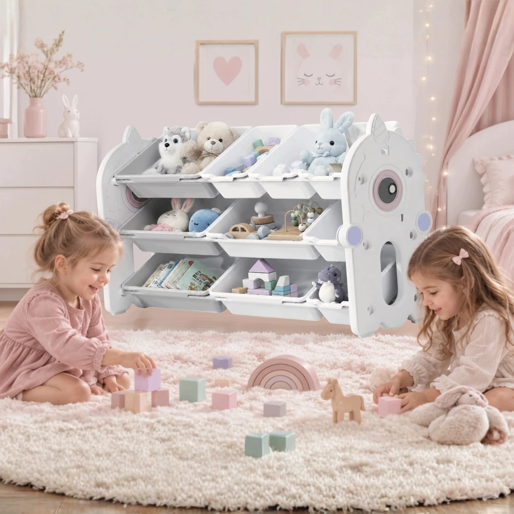 Shopek REGAŁ POJEMNIK ORGANIZER SZAFKA PÓŁKA NA ZABAWKI KSIĄŻKI DLA DZIECI 105cm