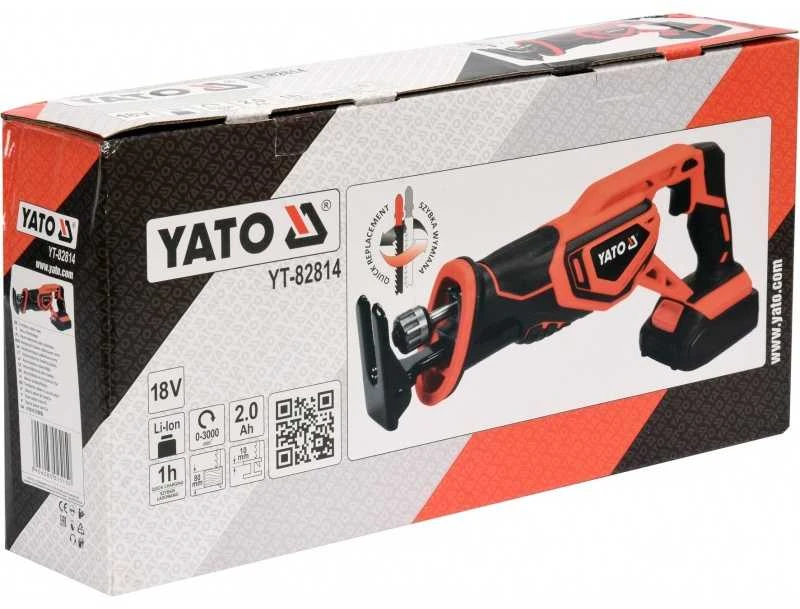 Tiesinis pjūklas/siaurapjūklis Yato YT-82814; 18 V; 2,0 Ah akum.