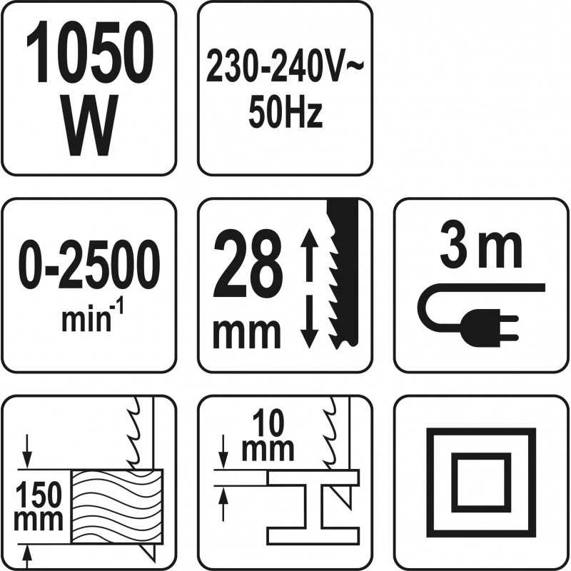 Tiesinis pjūklas Yato YT-82281 1050W