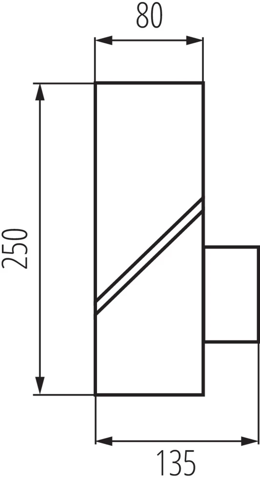 Sieninis šviestuvas Sieninis lauko šviestuvas KANLUX Laven, IP44, 1 x E27, max 10W, 13,5 x 8 x 25 cm
