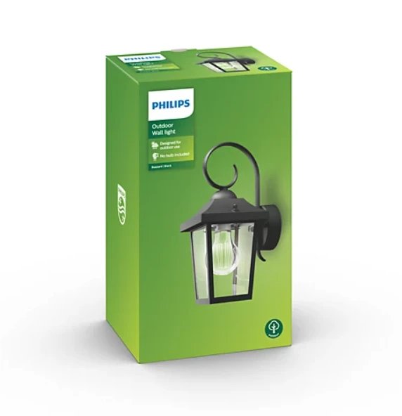 Sieninis lauko šviestuvas PHILIPS BUZZARD, IP44 1 x E27, max 60 W, 13x17,5x29 cm