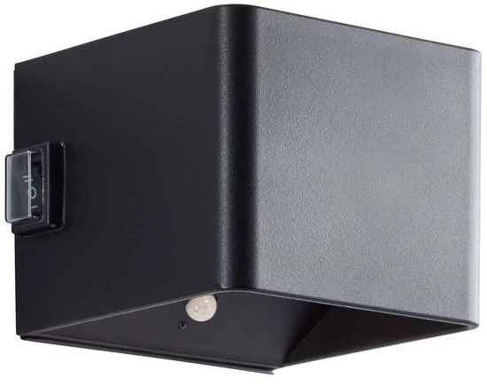 Sieninis šviestuvas Krups Sieninis LED lauko šviestuvas BRILLIANT ISEO,IP44,3000K,4W,300lm,USB,su davikliu,jungikliu