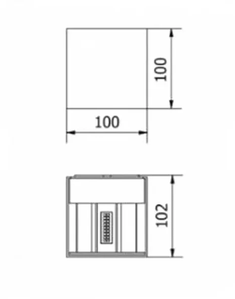 GTV Lauko fasadinis LED šviestuvas MISSOURI-K 7W/840 kvadratinis juodas up/down