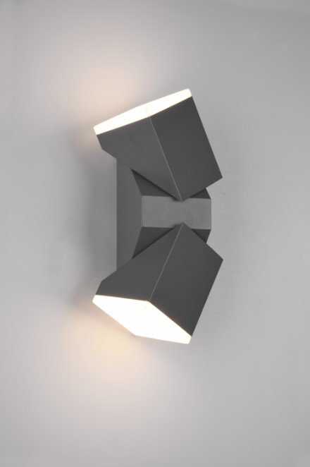 Sieninis šviestuvas DELIGHT Sieninis LED lauko šviestuvas TRIO Avon, IP54, 7W, 3000 K, 2 x 800 lm, antracito sp, h28 cm