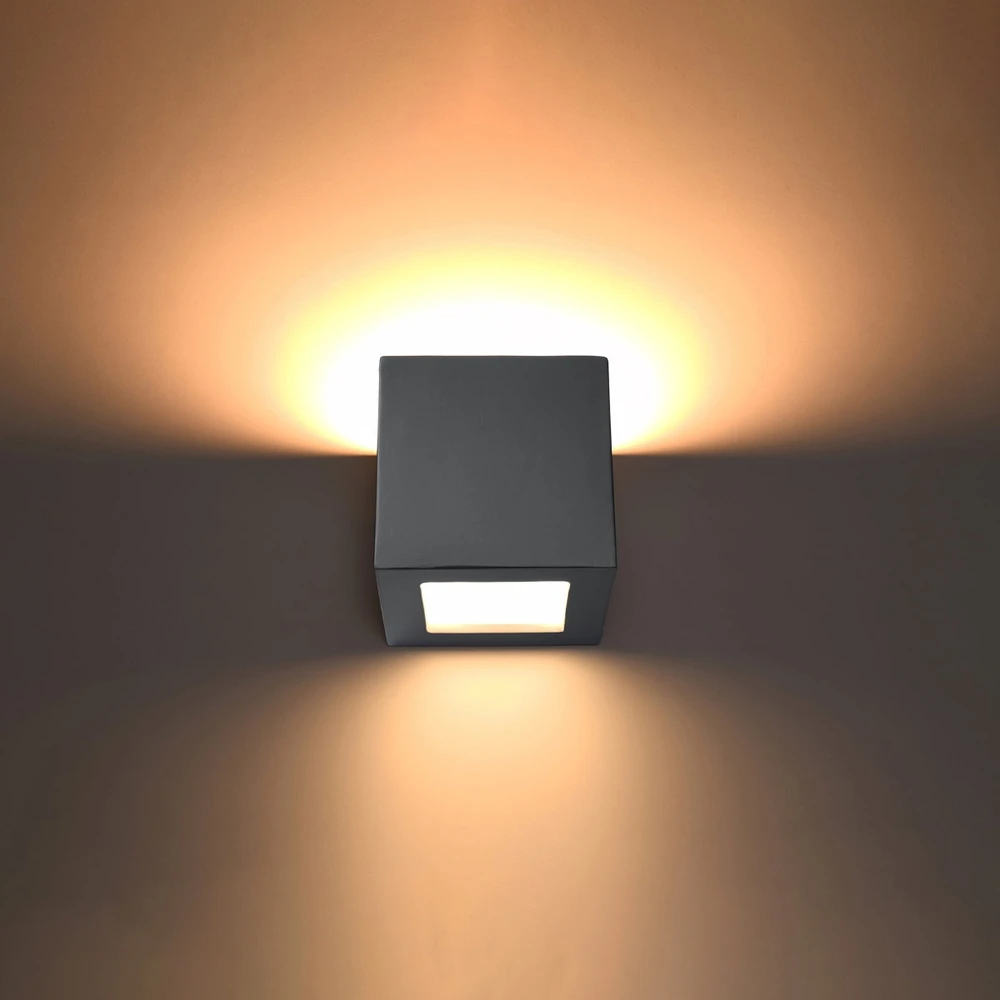 Sieninis šviestuvas Sollux Lighting Sieninis keraminis šviestuvas LEO pilkas