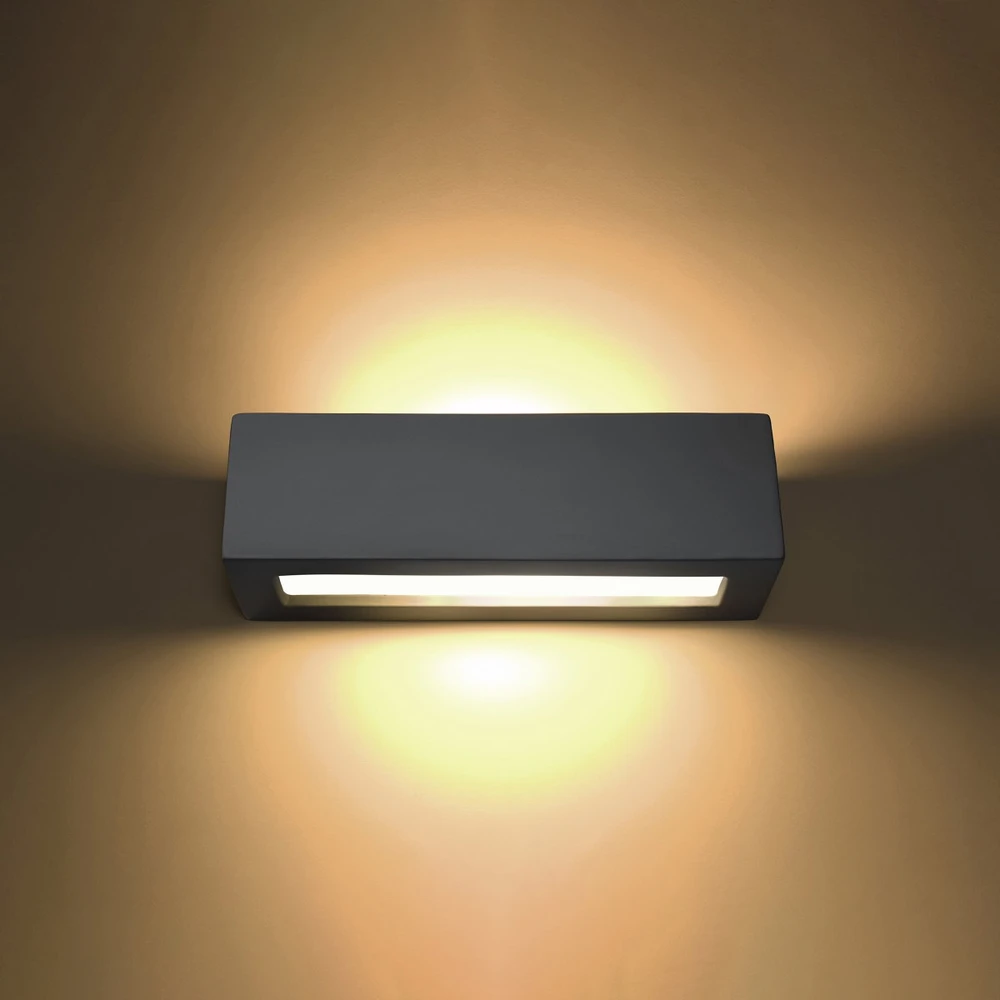 Sieninis šviestuvas Sollux Lighting Sieninis keraminis šviestuvas VEGA pilka