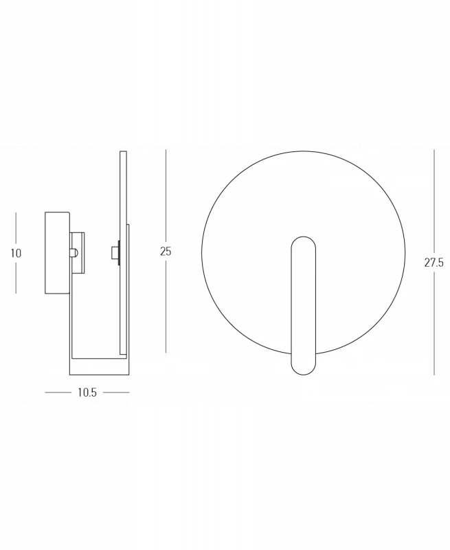 5W LED sieninis šviestuvas, rūdžių/kreminės sp., 3000K, 2553
