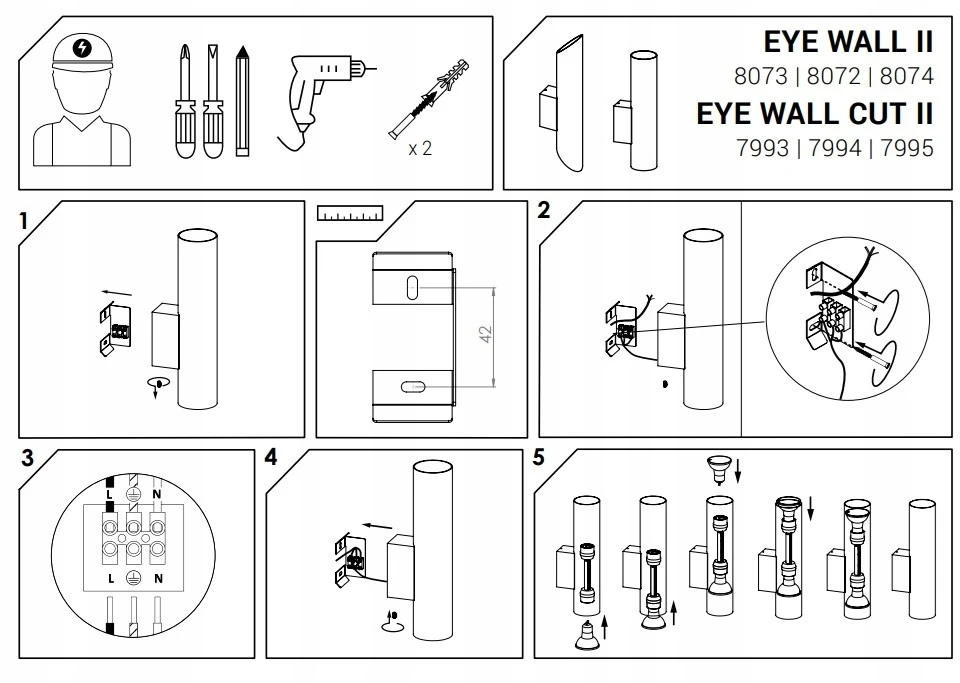 Sieninis šviestuvas Nowodvorski EYE WALL 8072