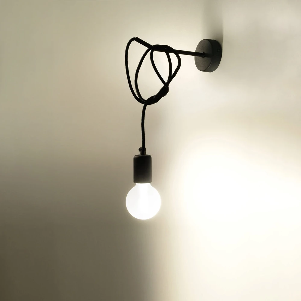 Sollux Lighting Sieninis šviestuvas EDISON juodas