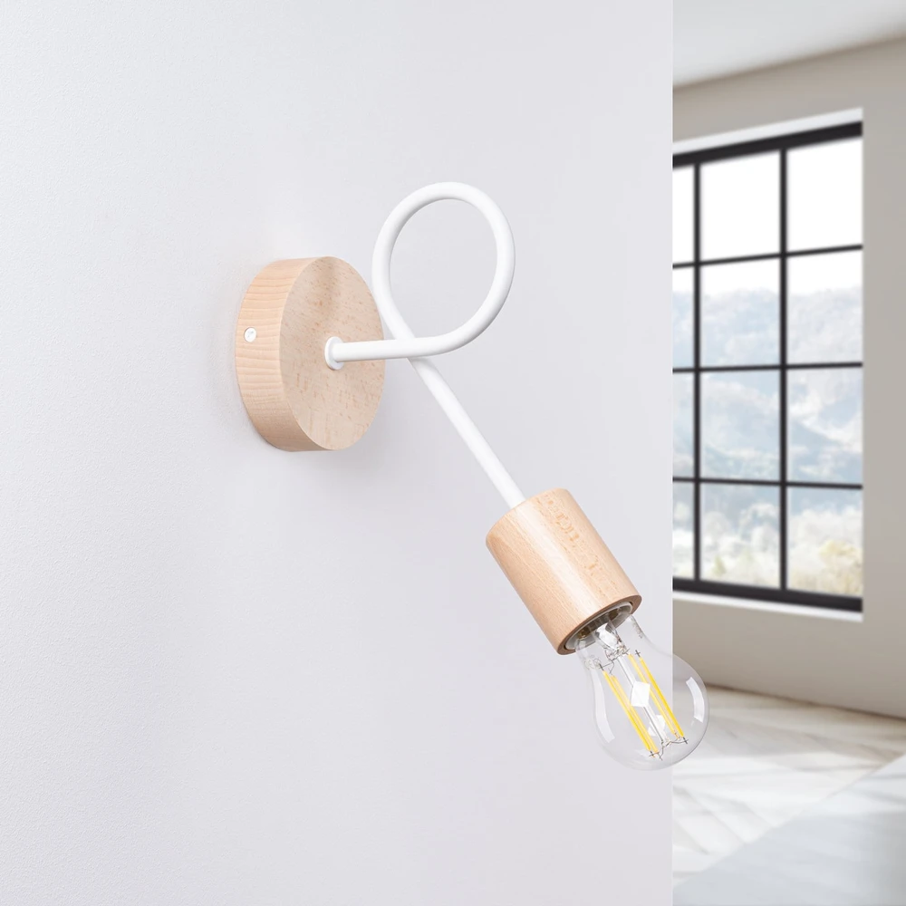 Sollux Lighting Sieninis šviestuvas EMBER baltas