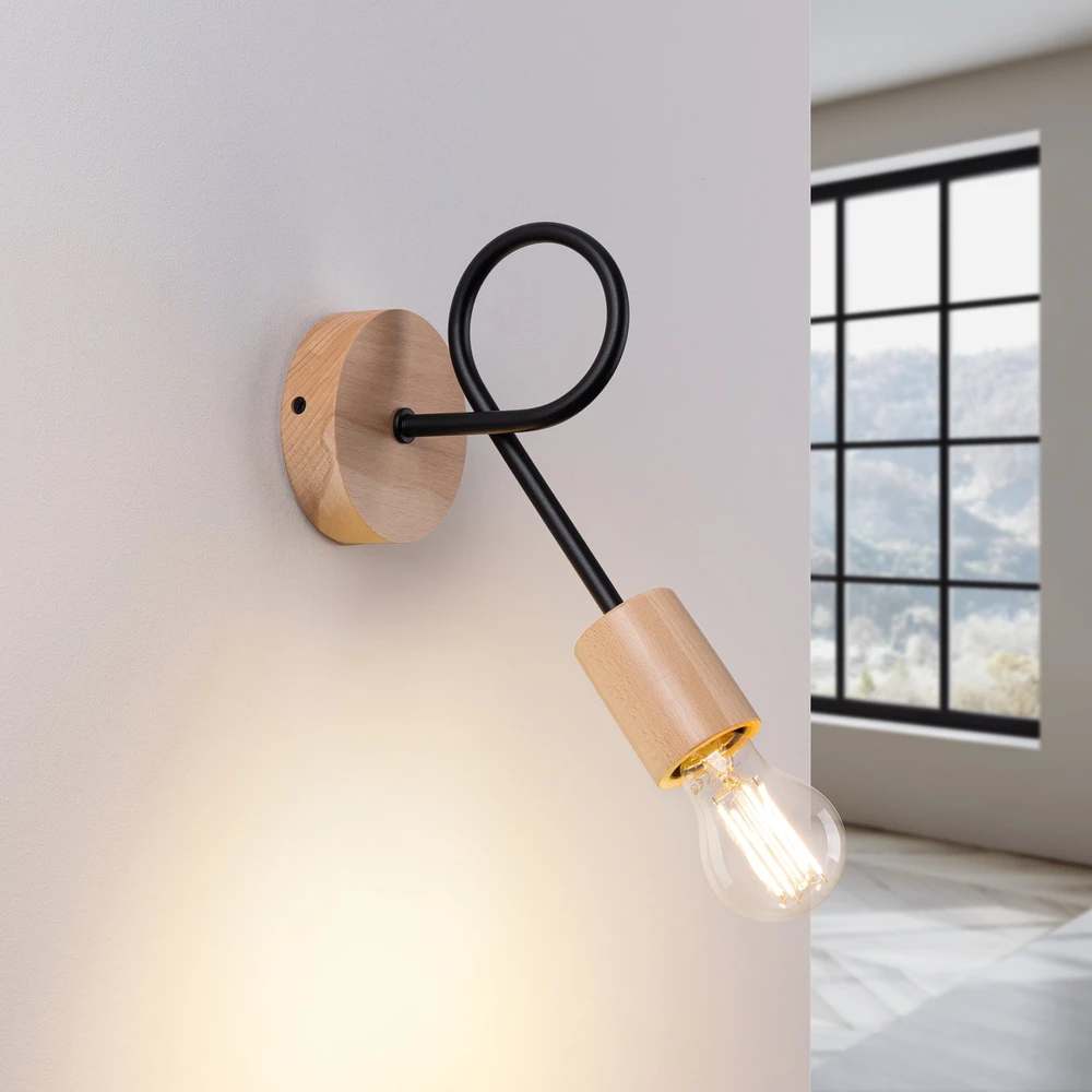Sollux Lighting Sieninis šviestuvas EMBER juodas