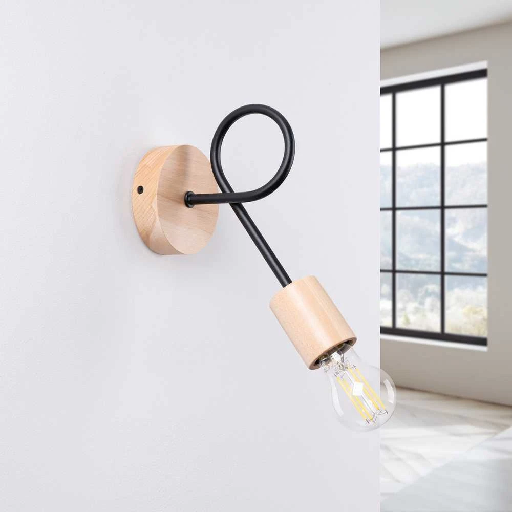 Sollux Lighting Sieninis šviestuvas EMBER juodas