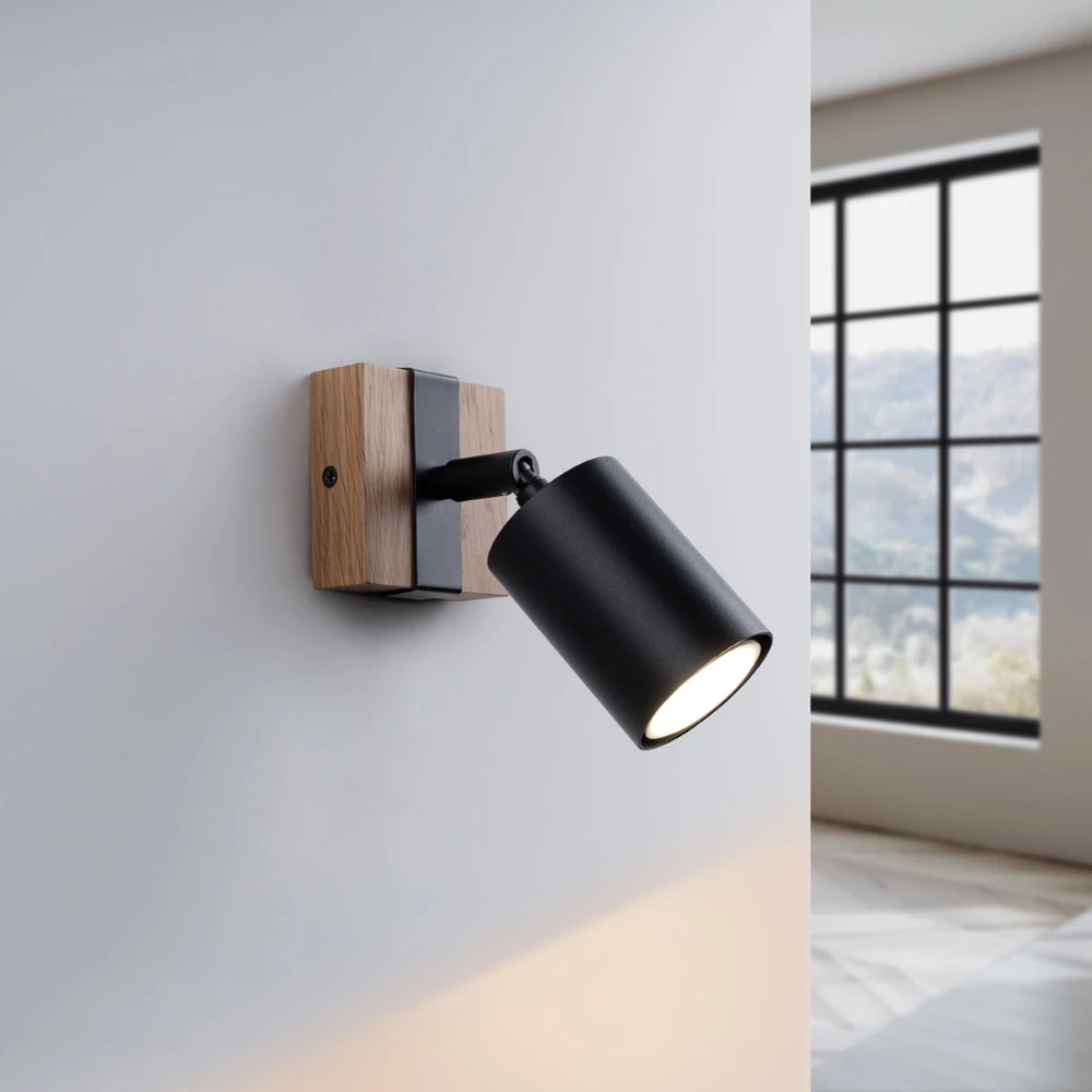Sollux Lighting Sieninis šviestuvas FAGER 1 juodas