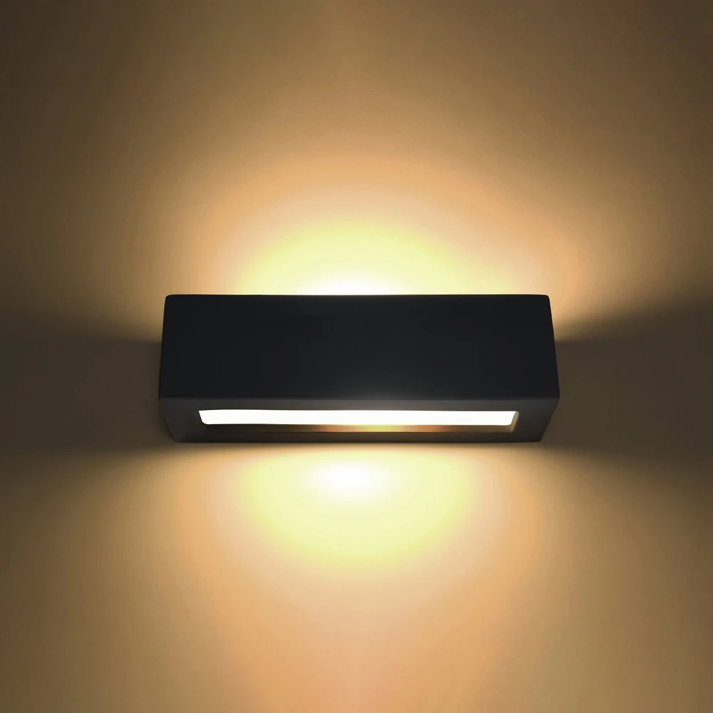 Sieninis šviestuvas Sollux Lighting Sieninis keraminis šviestuvas VEGA juodas