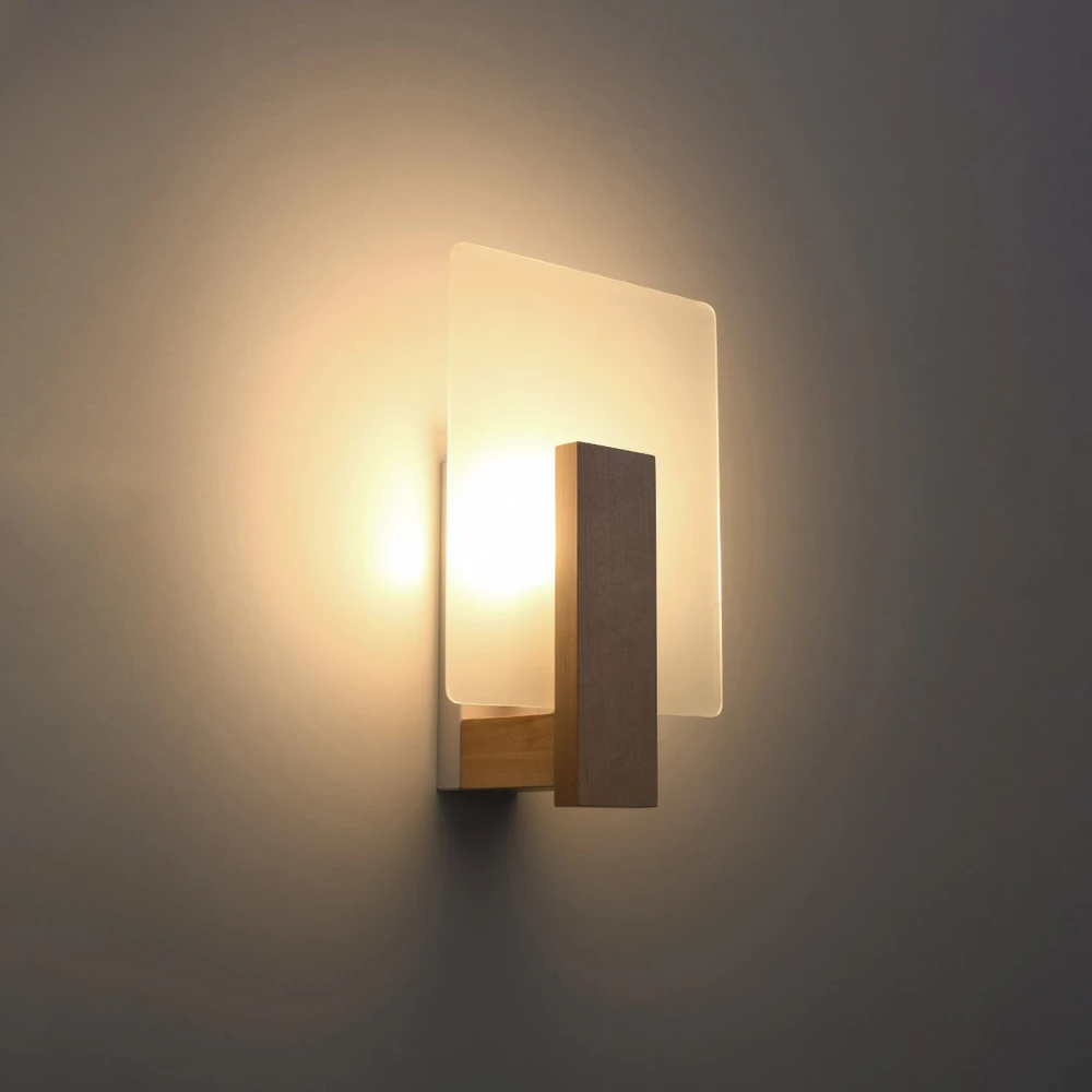 Sollux Lighting Sieninis šviestuvas LAPPO iš natūralaus medžio