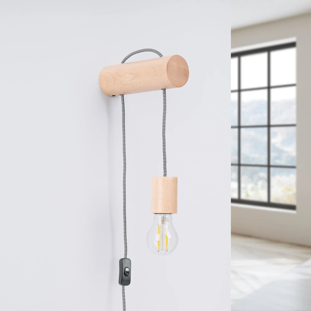 Sollux Lighting Sieninis šviestuvas NIMBI E27 su jungikliu