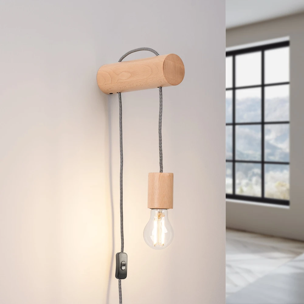 Sollux Lighting Sieninis šviestuvas NIMBI E27 su jungikliu
