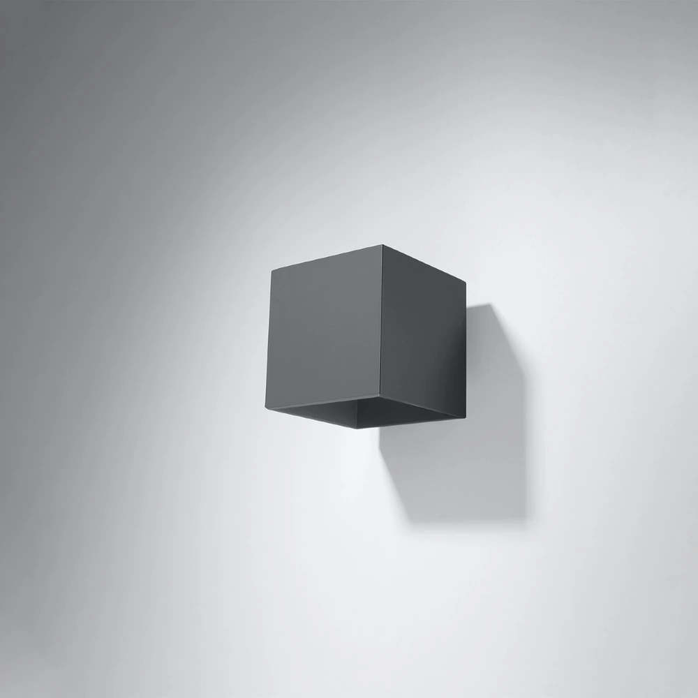 Sollux Lighting Sieninis šviestuvas QUAD 1 antracito spalvos