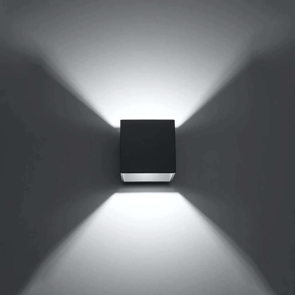 Sollux Lighting Sieninis šviestuvas QUAD 1 antracito spalvos
