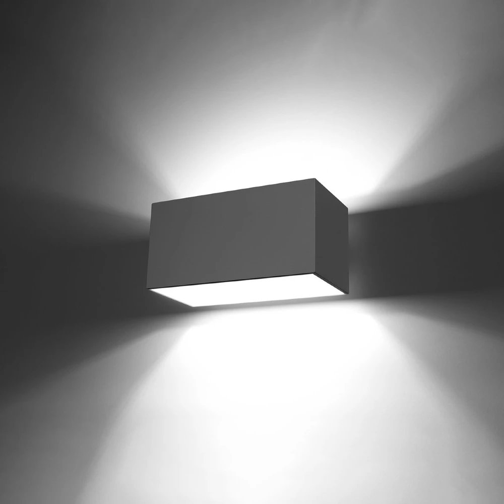 Sollux Lighting Sieninis šviestuvas QUAD MAXI pilkas