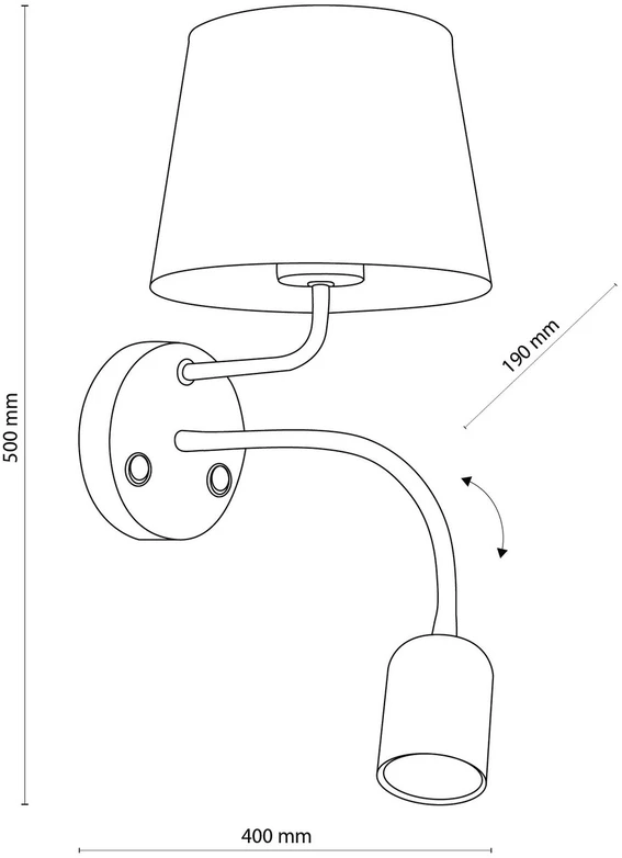 Sieninis šviestuvas TK LIGHTING MAJA , 1 x E27 max 60W, 1 x GU10 max 10W