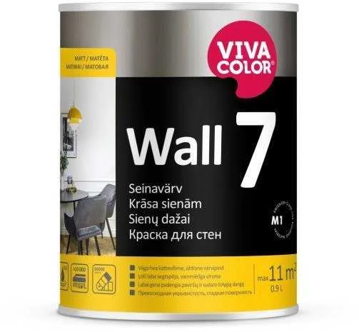 Sienų dažai VIVACOLOR WALL 7, C bazė, matiniai, 900 ml