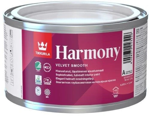 Sienų ir lubų dažai TIKKURILA HARMONY, visiškai matiniai, baltos sp., A bazė, 900 ml