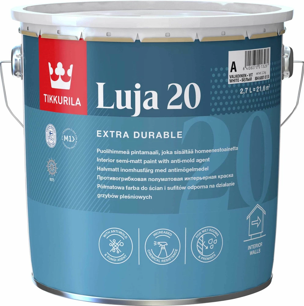 Sienų ir lubų dažai TIKKURILA JOKER, matiniai, C bazė, 2,7 l