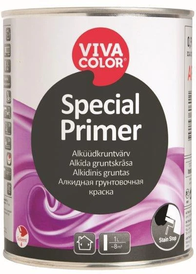 Vivacolor Sienų ir lubų gruntiniai dažai PRIMER 1, visiškai matiniai, baltos sp., AP bazė, 0,9 l