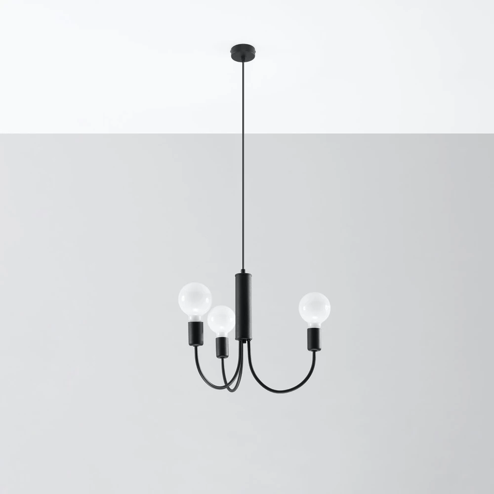 Pakabinamas šviestuvas Sollux Lighting Šviestuvas PICCOLO 3 juodas