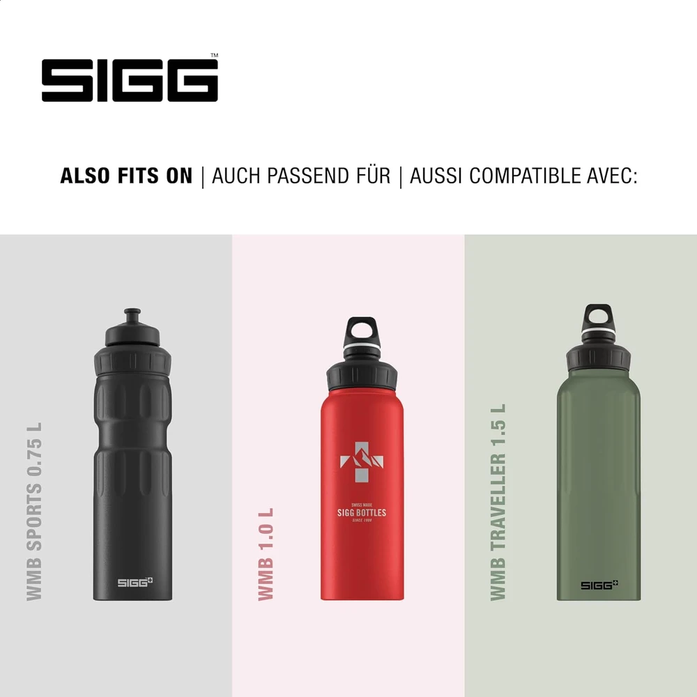 Gertuvė „Sigg WMB“ vieno viršutinio antracito uždarymas (vieno dydžio), atsarginė dalis „Sigg“ gėrimo buteliui, vienas pritaikytas naudoti ir nuotėkis -atsparus užraktas, pilkas