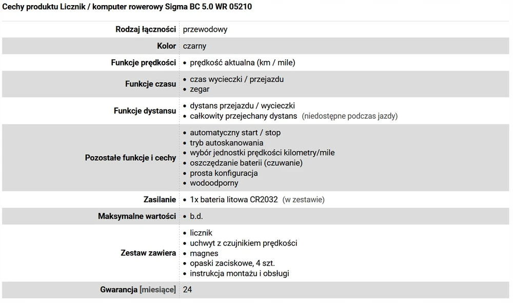 Dviračio kompiuteris Sigma BC 5.0 WR