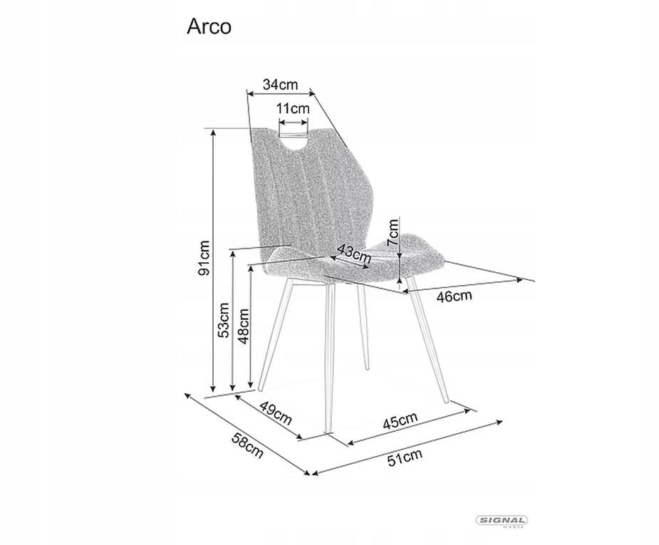 Signal Meble Krzesło Arco aksominė kėdė